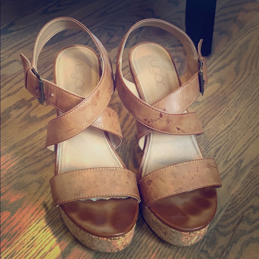 Sugar leather wedges size 8.5